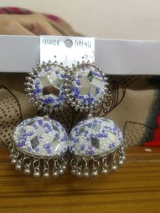 New Collection Jhumka (White & Lavender)