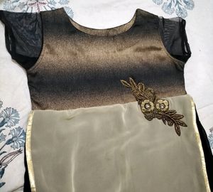 Brown And Black Kurta/ Frock