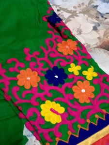 Embroidered Green Palazzos