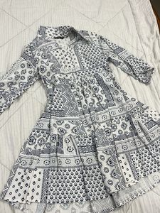 Patterned Mini Shirt Dress