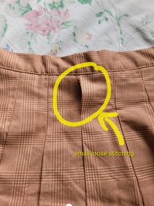Brown Pleated Mini Skirt