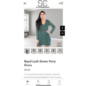 Bottle Green Heavy Work Designer Cocktail Dress