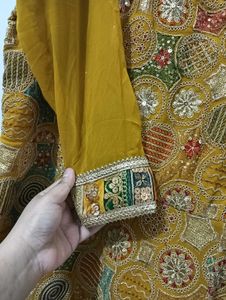 Mustard Yellow Embroidered Sequin Top
