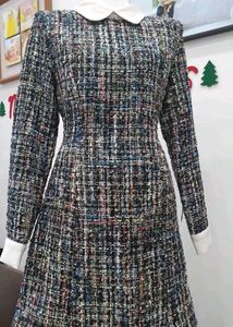 Tweed Mini Dress with Collar