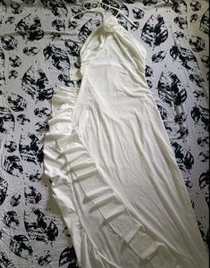 Elegant White Halter Dress