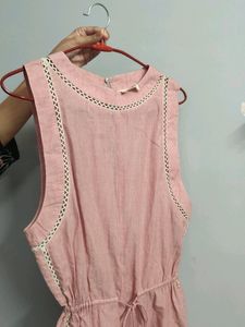 Women Blend Sleeveless Waist Tie-Up Playsuit/Mini
