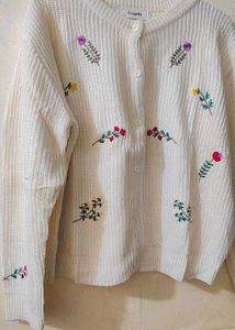 Floral Embroidered Cardigan