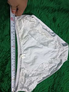 Lace Trimmed White Briefs🖤