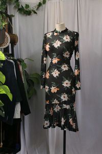 Floral Mesh Midi Dress