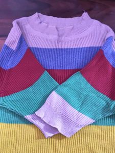 Rainbow Striped Top Size -S