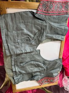 Pink Grey Saree