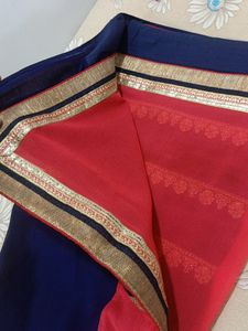 Heavy Bluepink Shaded Saree Women