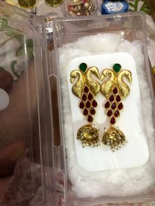 Gold Coloured Peacock earrings