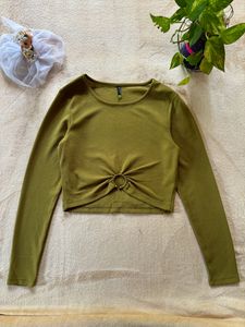 Olive Green Crop Top