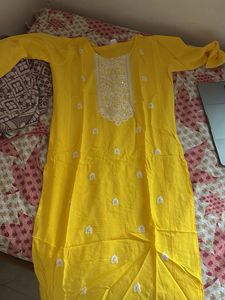 Yellow Embroidered Kurta