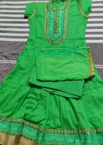 Green Embroidered Anarkali Set With Duppata