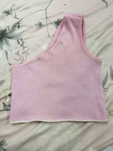 Pink One Shoulder Top