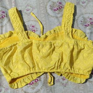 Embroidery yellow bralette Tops