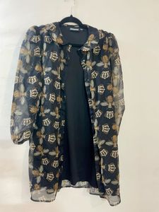 Print Peter Pan Collar Shirt Dress