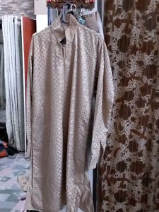 Elegant Gold Jacquard Kurta