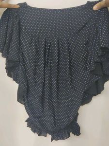 Polka Dot Blouse with Floral Detail