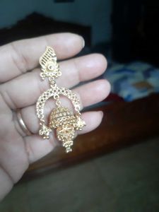 Gold Jhumka Earrings