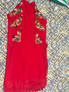 Red Embroidered Kurti