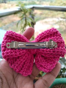 Handmade Crochet Bow Hair Clip
