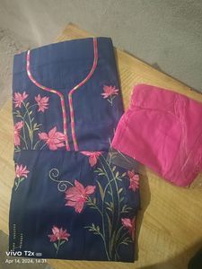 Women Unstitched Cotton Suit With Dupatta