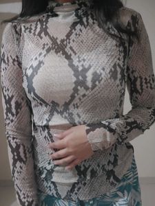 Snakeskin Print Top