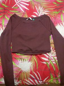 Burgundy Crop Top