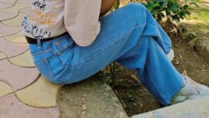 Ice Coloured Wide Leg Jean