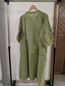 Olive Embroidered Dress