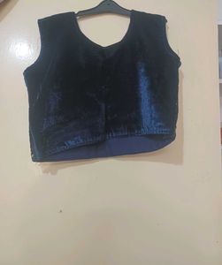 Embroidered Velvet Blouse