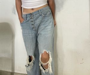🌈Distressed Button-Fly Jeans🩷