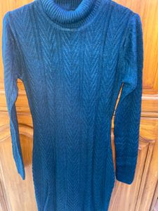 High Neck Sweater Dress
