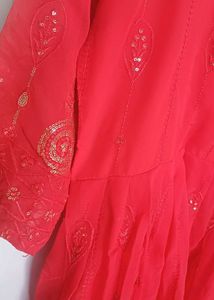 Elegant Red Ethnic flared one piece