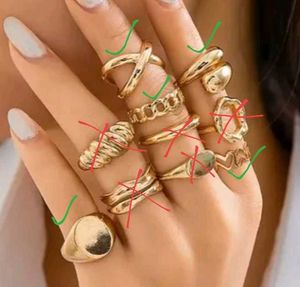 5 Gold Ring Set - Trendy Minimalist Rings