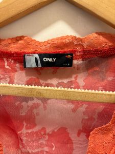 Beautiful Floral Print Mesh Top