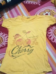 Cute Yellow Cherry Graphic Tee