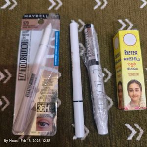 White Kajal N Eyeliners