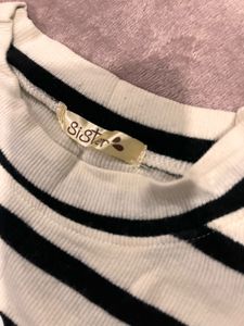 Striped Bunny Graphic Tee with knot