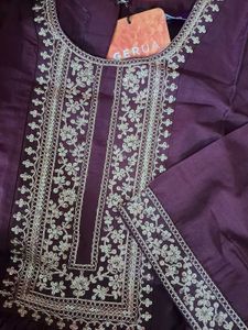 New Libas Silk Blend Burgundy Kurta Set (XXL)