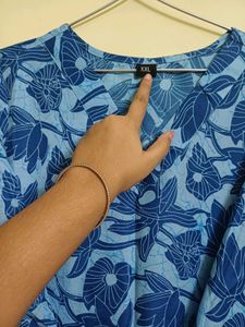 Blue Printed Kurta Set