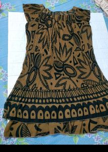 Brown Printed Dress