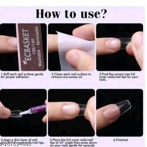 100 Pcs Nail Tips Set with Glue