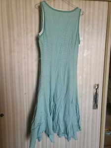Aqua Striped Tank Dress