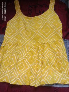 Yellow Printed Top