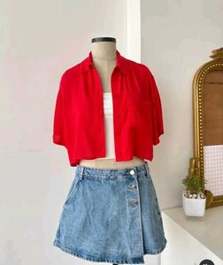 Red Crop shirt