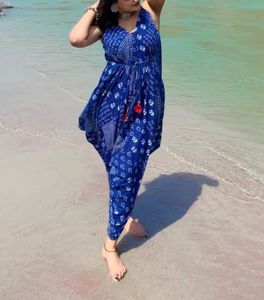 Indigo Hand Block Print Jumpsuit